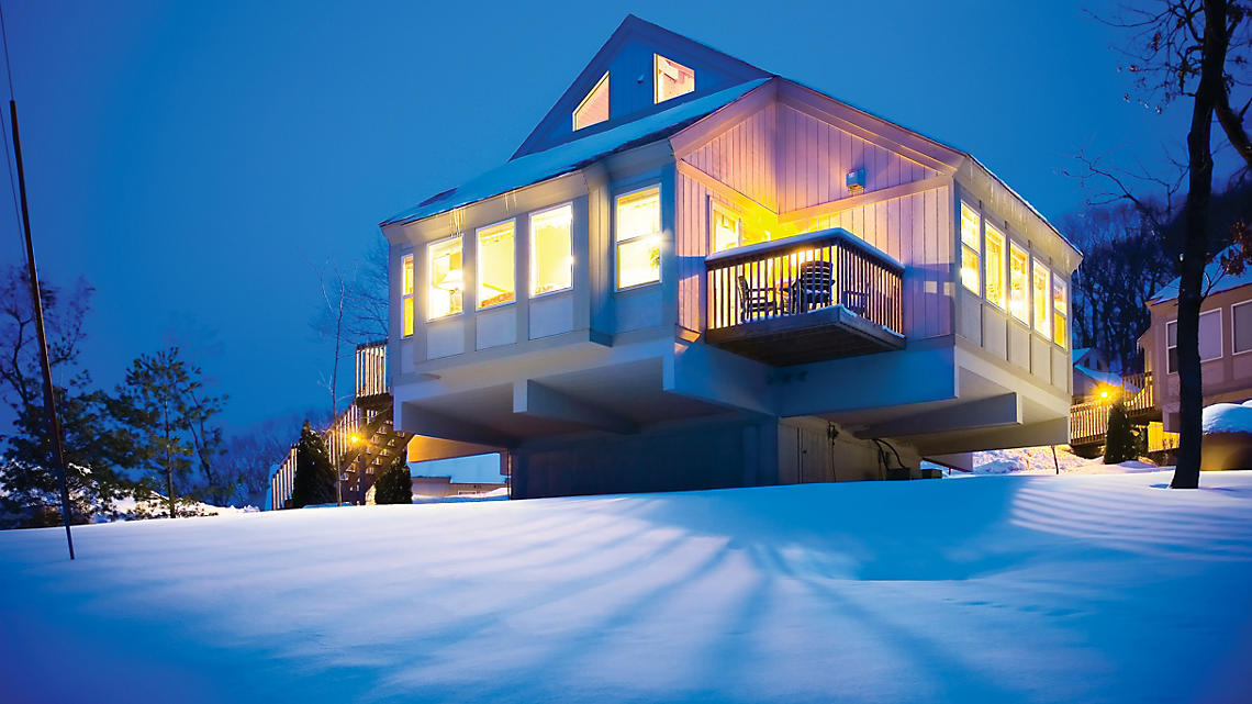 Townhome in the snow