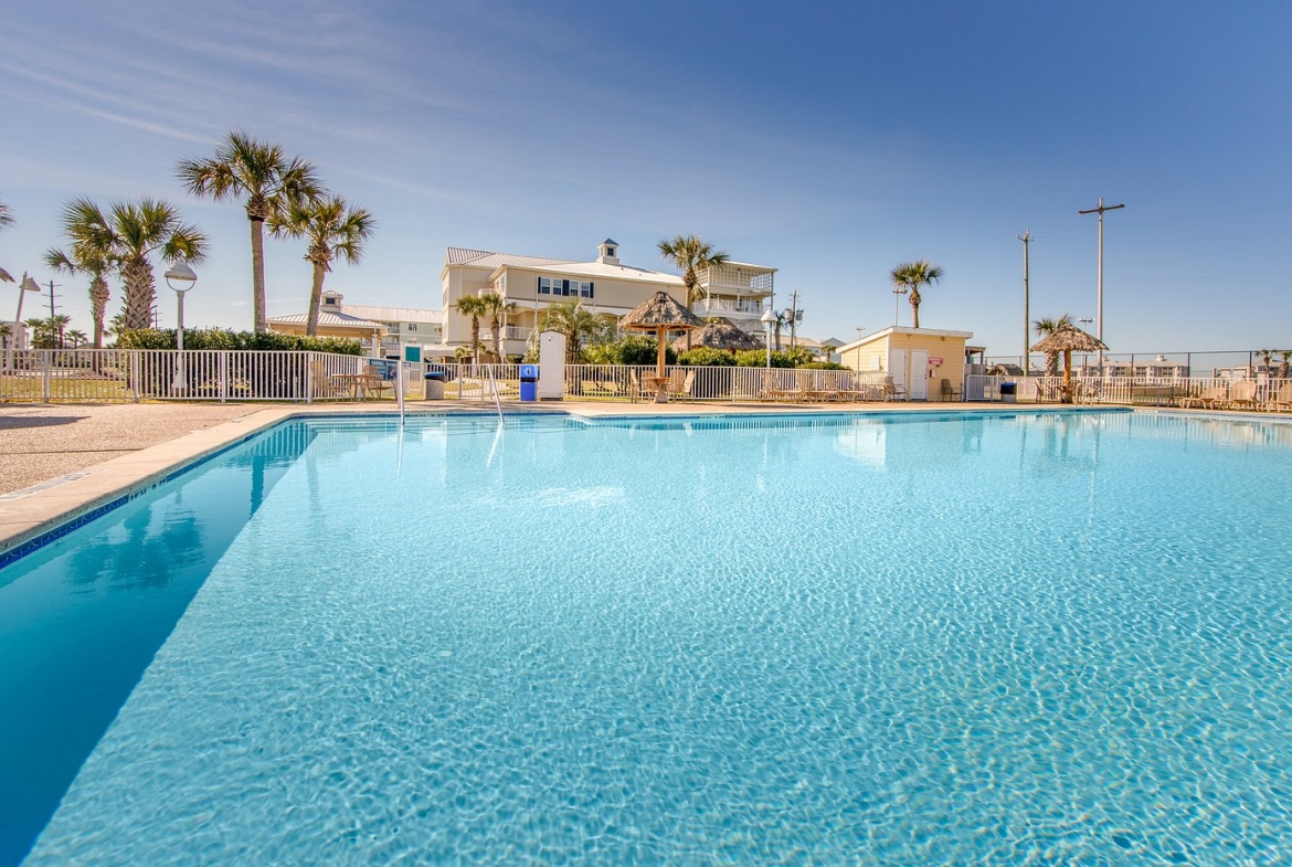 outdoor pool area